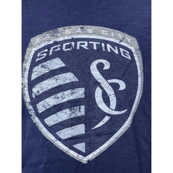 Mitchell and Ness MLS Kansas City Sporting Soccer SS TShirt Mens Size 2XL Blue - Picture 1 of 15